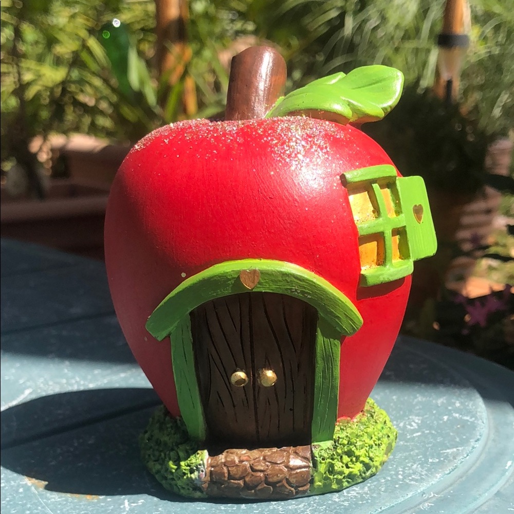 Red Apple Fairy House Decor